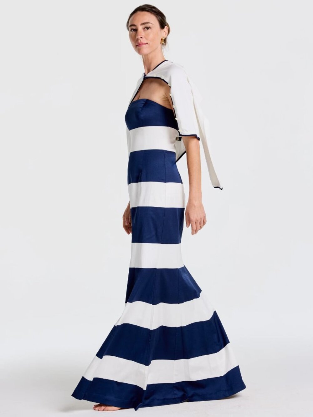 J. McLaughlin Ashley Dress in Mega Mariner Stripe - Picture 2 of 3